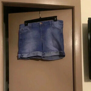 Jeans Shorts Blue Denim Folded Hem